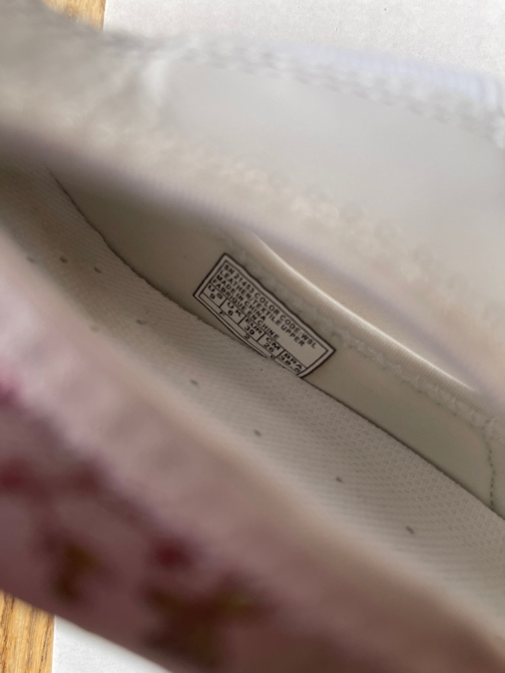 Skechers White Slip-On Flats with Pink and Gold Floral Accents - Picture 2 of 8